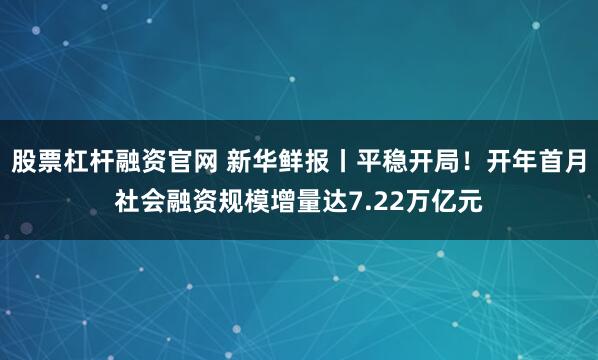 股票杠杆融资官网 新华鲜报丨平稳开局！开年首月社会融资规模增量达7.22万亿元